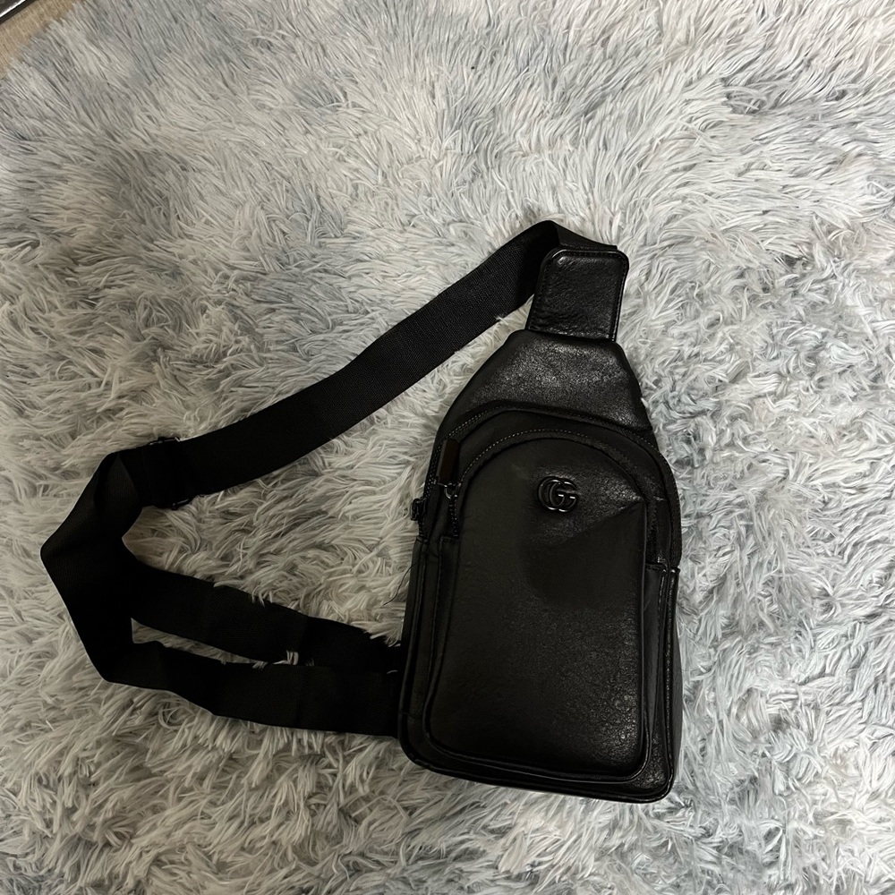 Black Leather Crossbody Bag